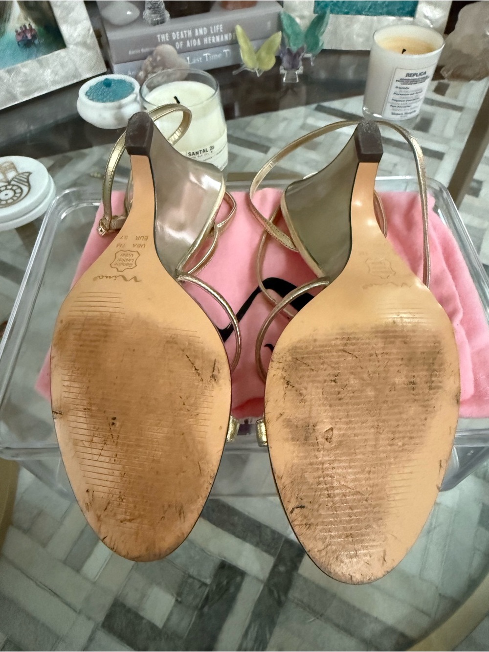 Nina Metallic Gold Strappy Heeled Sandals - Picture 4 of 6